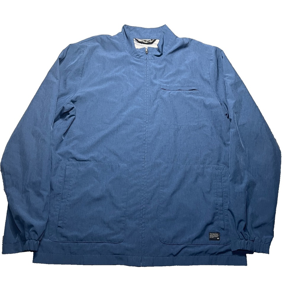 Travis Mathew Jacket Men's Large Blue Full Zip Performance Storm Chaser Golf EUC
